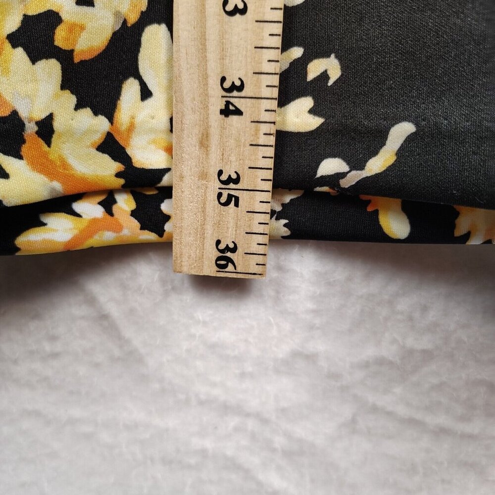 White House Black Market Dress Black Floral Yellow Mini Sz 0 - Picture 6 of 8